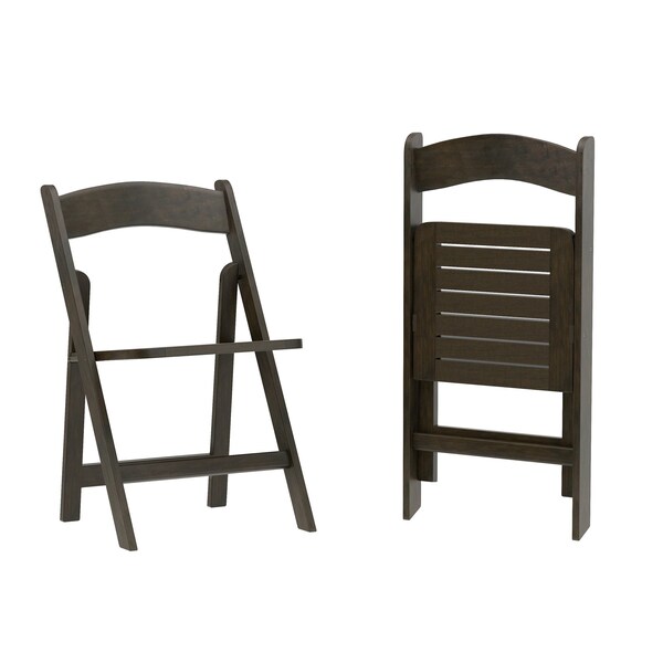 Flash Furniture Holden Commercial Grade Early American Solid Wood Folding Dining Chair, 2PK 2-ZH-8005-3-EAW-GG - main